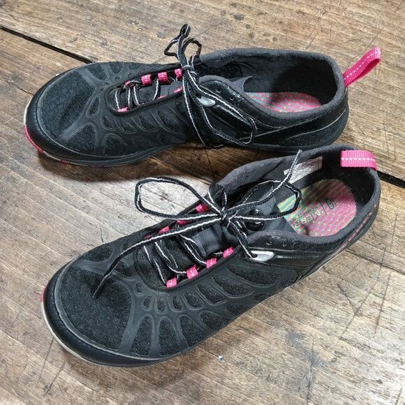 Merrell Womens Sz 9.5 Sneakers Crush Glove Barefoot Black Running Shoes J57326 - Picture 2 of 11